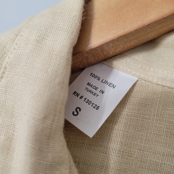 Benson NYC Beige Linen Button Down Shirtdress - Picture 7 of 9